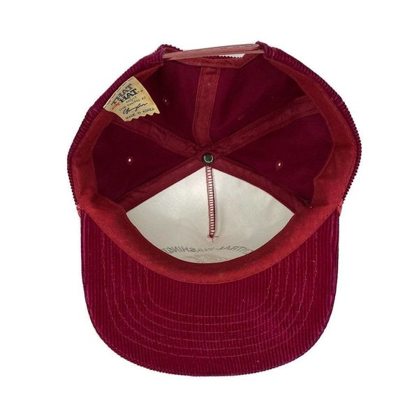 Vintage Central Washington University Hat Corduroy Red Snap Back Cap THAT HAT - Picture 5 of 6